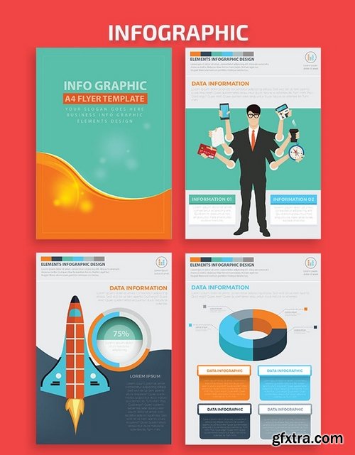 Business Infographics A4 Template Design