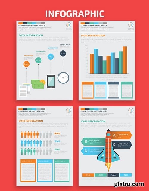 Business Infographics A4 Template Design