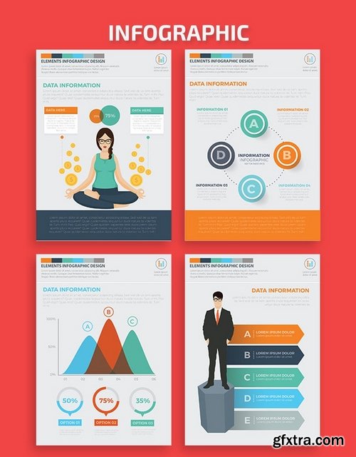 Business Infographics A4 Template Design