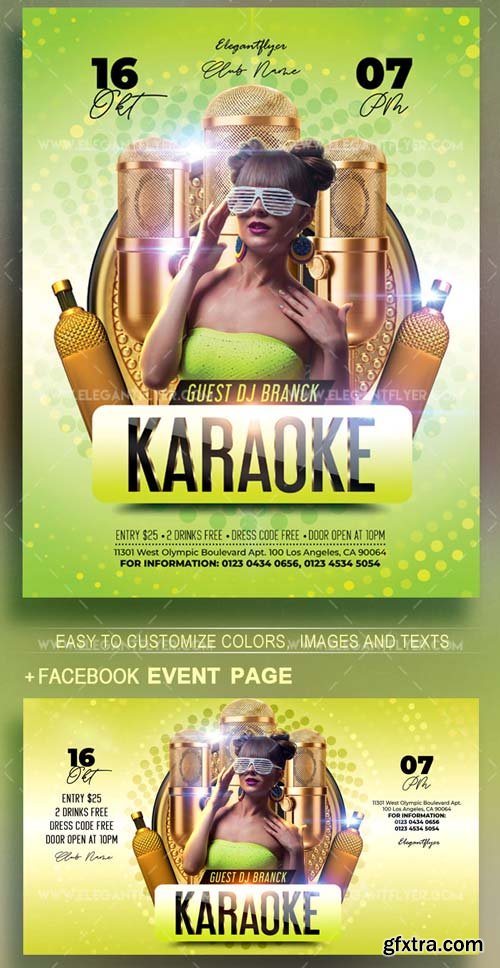 Karaoke V44 2018 Flyer PSD Template