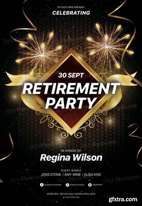 Retirement Party V1 2018 PSD Flyer Template