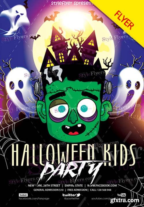 Halloween Kids Party V21 2018 PSD Flyer Template