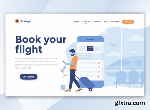 Landing page template on various topics