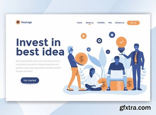 Landing page template on various topics