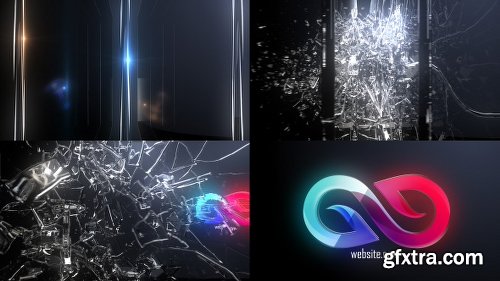 Videohive Abstract Glass Shatter Logo Opener 21100554