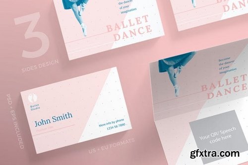 Dance Studio Business Card, Flyer and Poster, Social Media an Banner Pack Templates