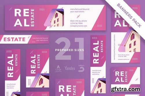 Real Estate Agency Business Card, Flyer and Poster, Social Media and Banner Pack Templates