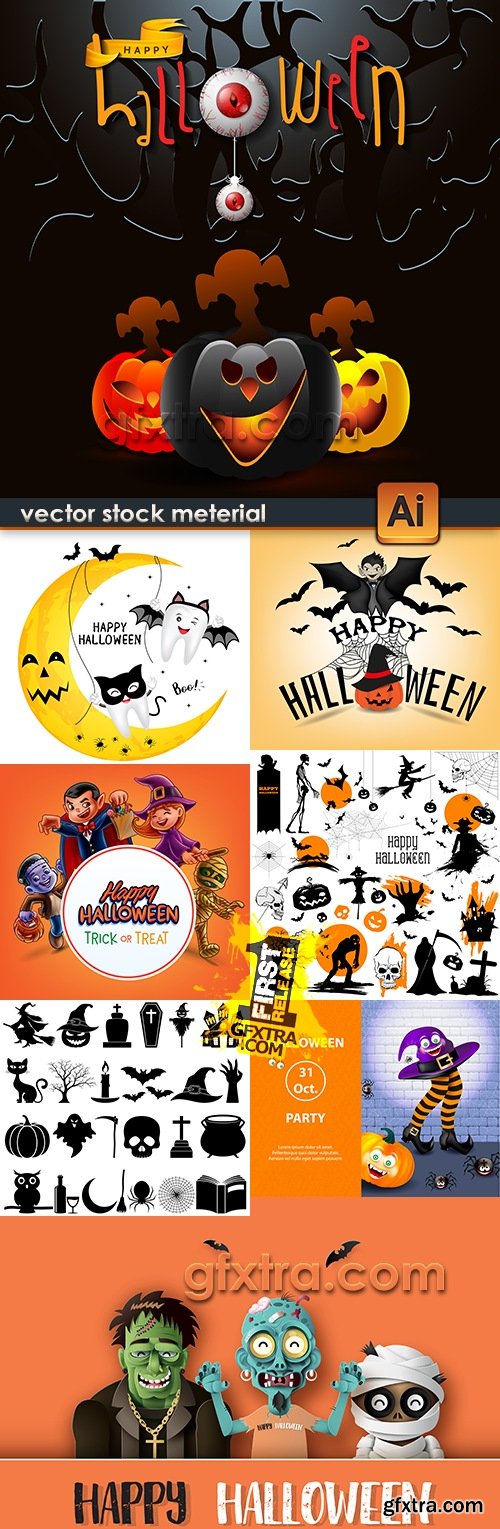 Halloween holiday party elements design collection 13