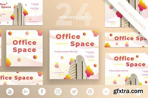 Office Space Social Media Banner Pack Templates