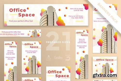 Office Space Social Media Banner Pack Templates