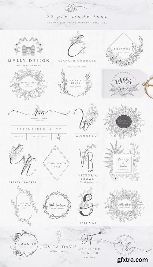 Flowered Monogram & Logo Collection