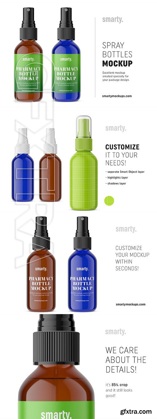 CreativeMarket - Blue amber spray bottle mockup 2934325