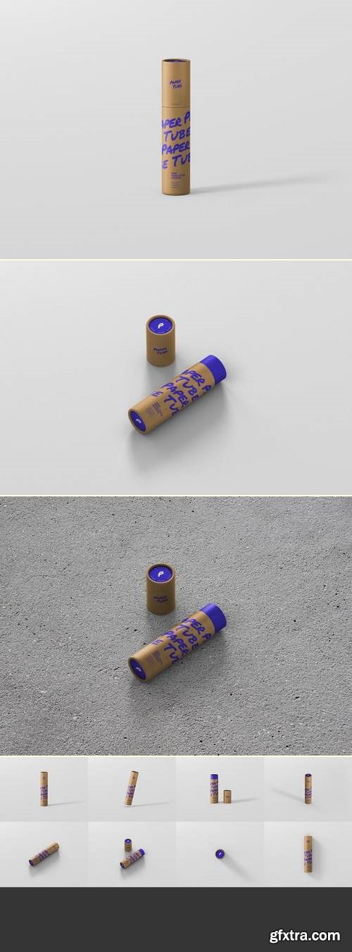 Paper Tube Mockup - Slim Medium Size