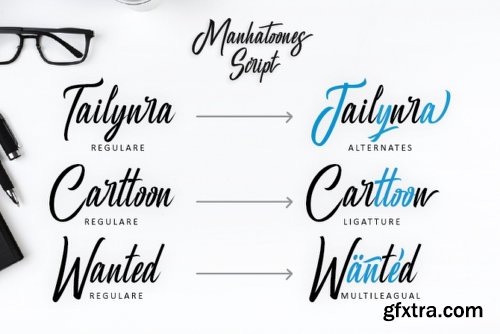 Manhatoone Script Font Family - 3 Fonts