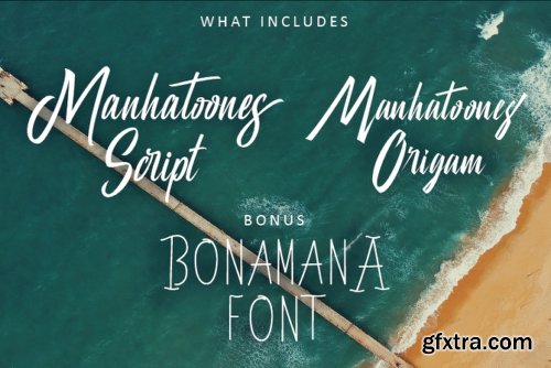 Manhatoone Script Font Family - 3 Fonts