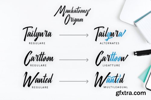 Manhatoone Script Font Family - 3 Fonts