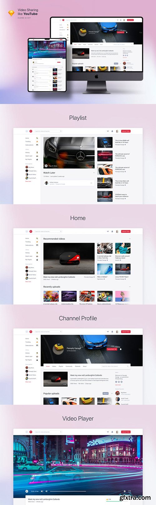 Clone UI Kit - Video sharing like YouTube