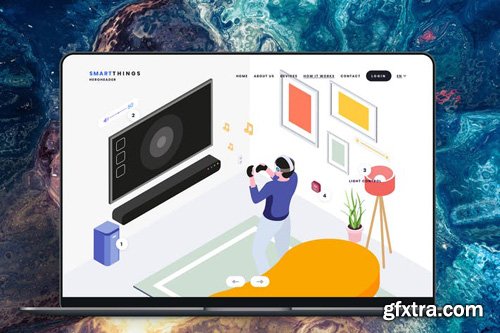 Hero Header Smartthings Isometric Template - 8