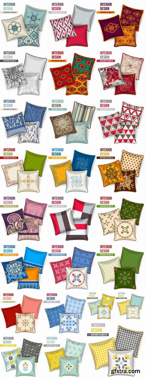 Pillow image pattern example template interior bed 2-25 EPS