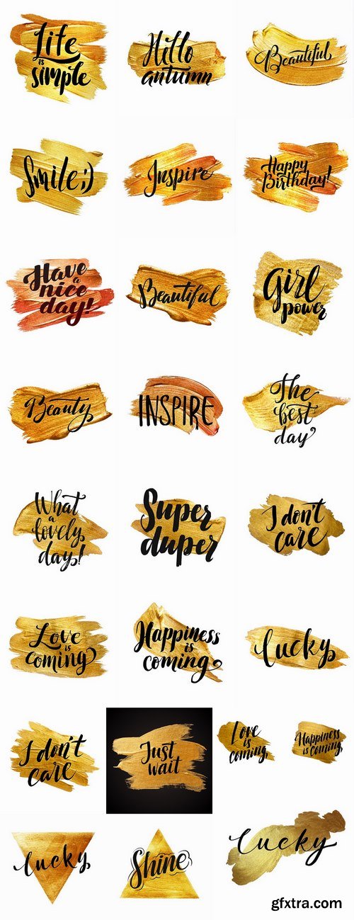 Slogan on a gold background image for clothes 25 EPS