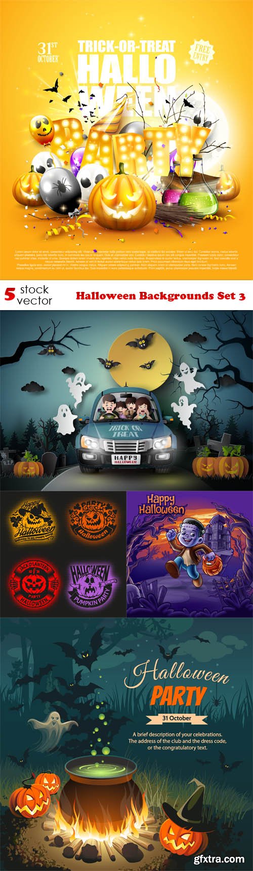 Vectors - Halloween Backgrounds Set 3