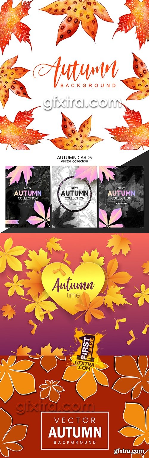 Autumn colourful leaves decorative background