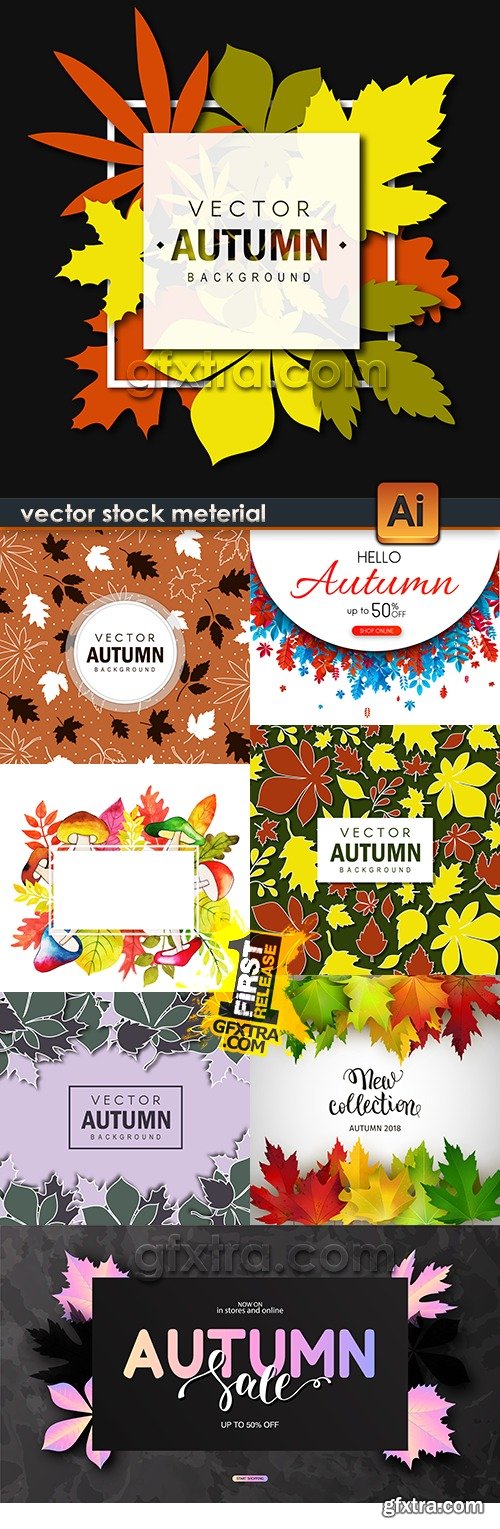 Autumn colourful leaves decorative background