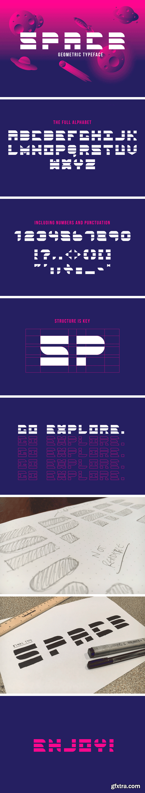 Space Geometric Typeface