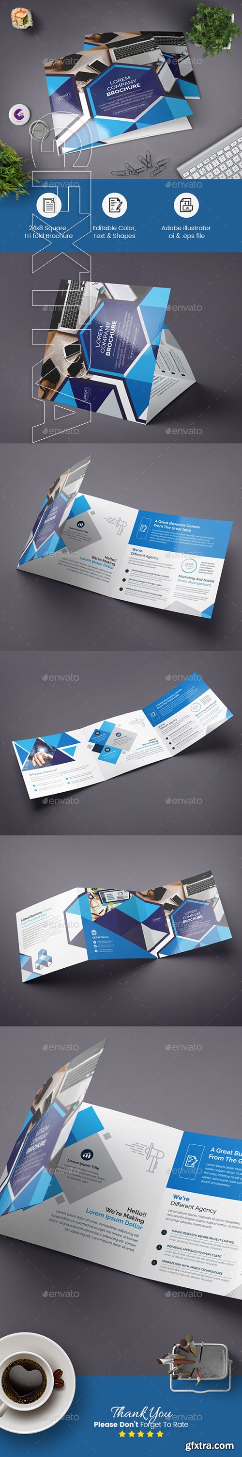 GraphicRiver - Geometric Square Tri-Fold Brochure 22584710