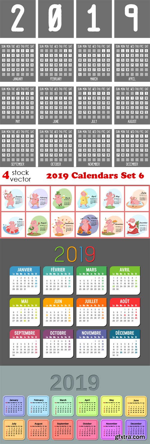 Vectors - 2019 Calendars Set 6