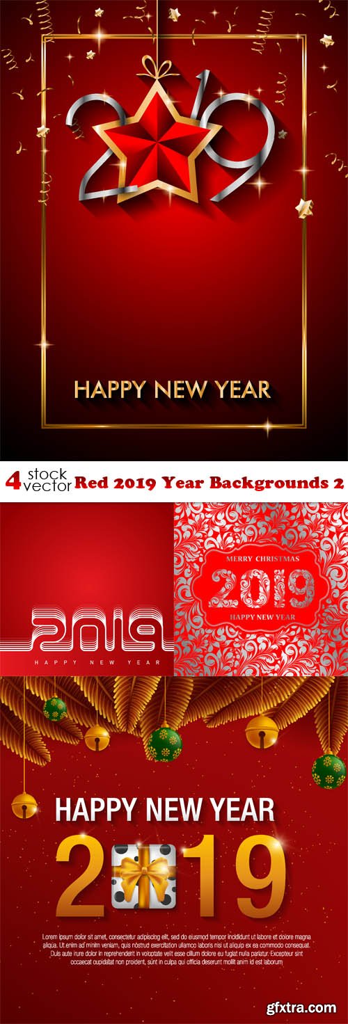 Vectors - Red 2019 Year Backgrounds 2