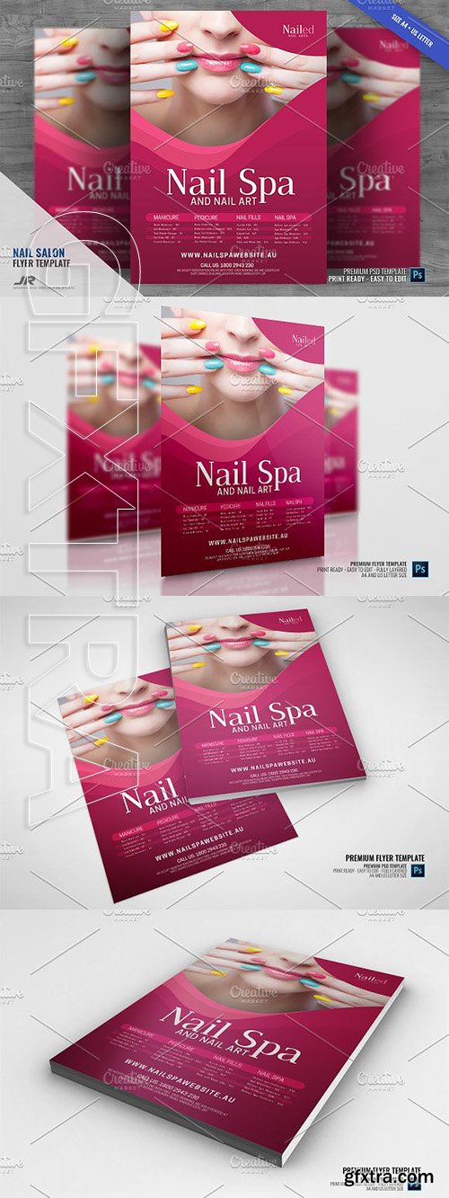 CreativeMarket - Nail Spa and Nail Salon Flyer 2960628