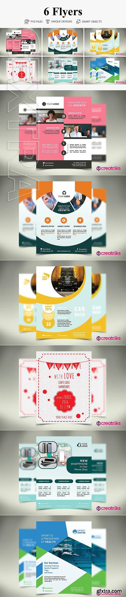 CreativeMarket - 6 MultiPurpose Flyers 2957193