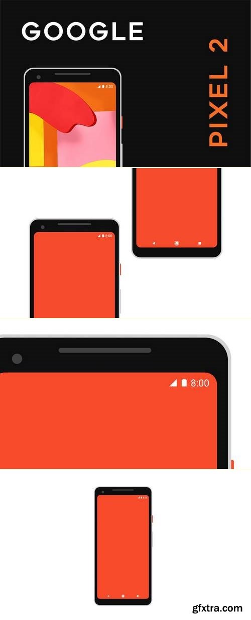 Google Pixel 2 vector mockup