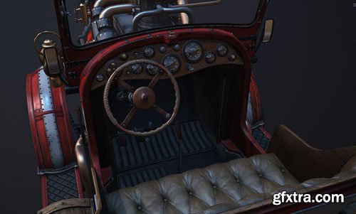 Steampunk Car 3D Model