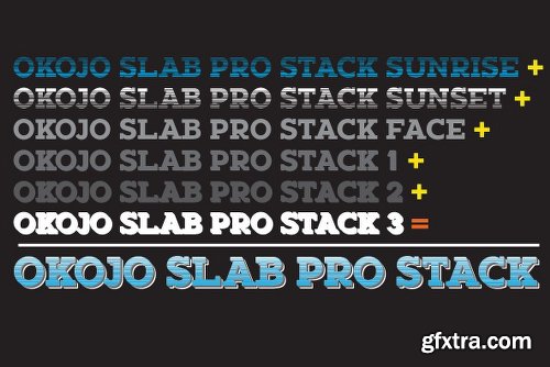 Okojo Pro Slab Stack Font Family - 5 Fonts