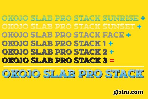 Okojo Pro Slab Stack Font Family - 5 Fonts