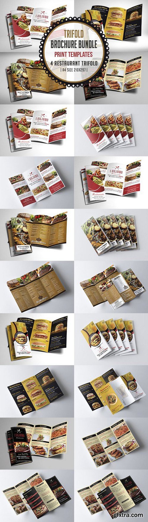 CM - Restaurant Menu Trifold Bundle 1504815