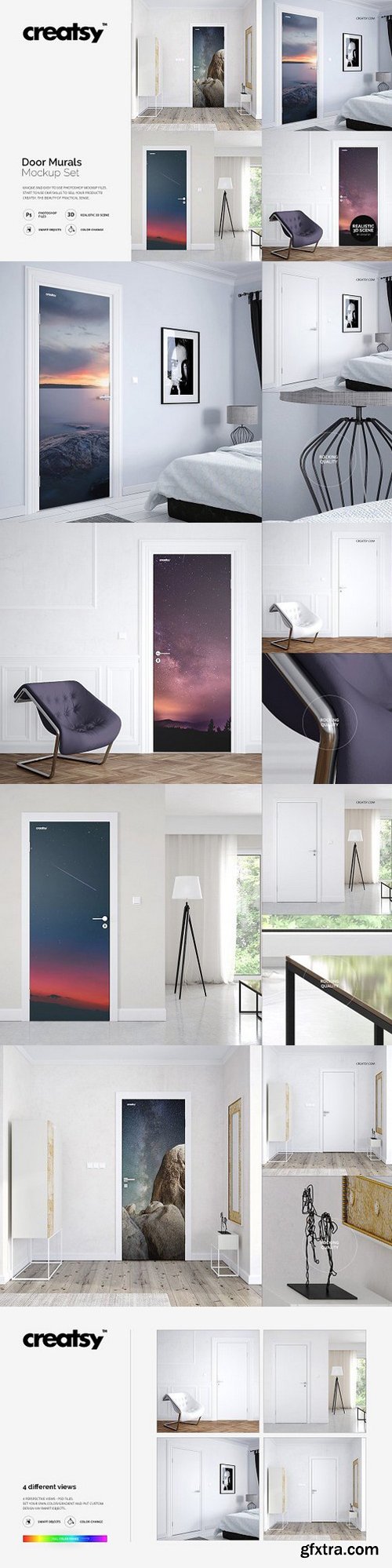 CM - Door Murals Mockup Set 1515998