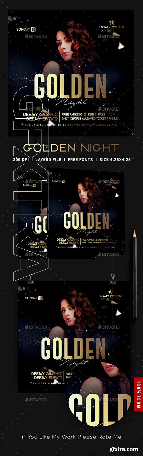 GraphicRiver - Golden Night Club Flyer Template 22598603