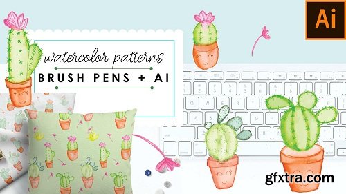 Easy Watercolor Patterns Using Brush Pens + Illustrator