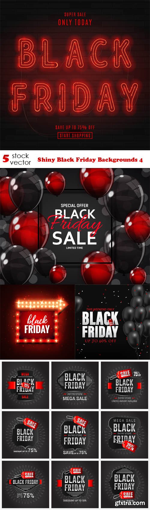 Vectors - Shiny Black Friday Backgrounds 4