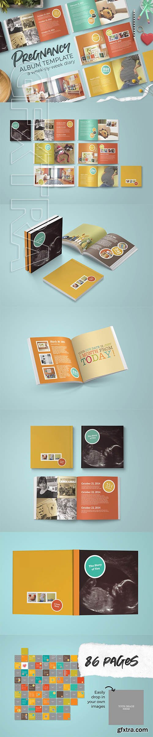 CreativeMarket - Pregnancy Album and Diary Template 2910815