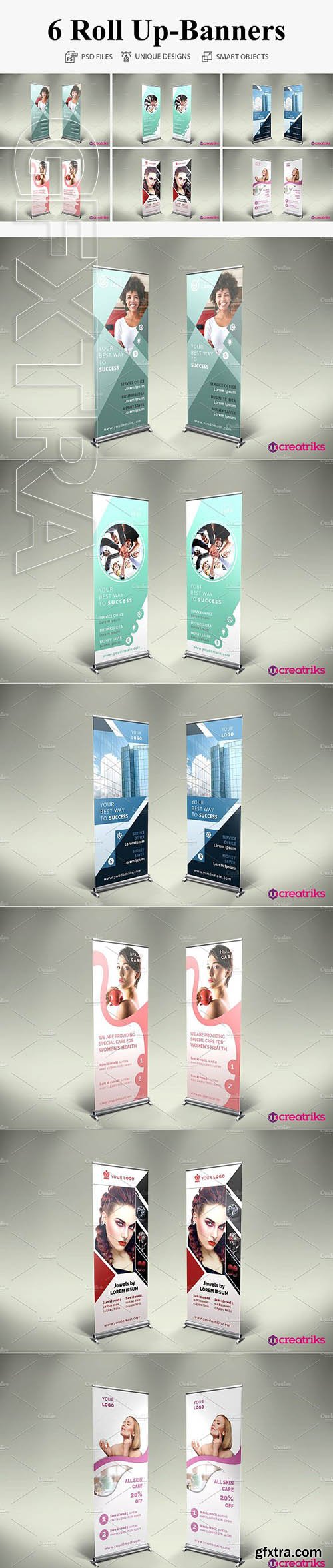 CreativeMarket - 6 Roll Up Banners 2912694