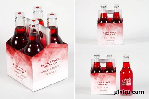 Soda 4 Pack Bottle Mock Up