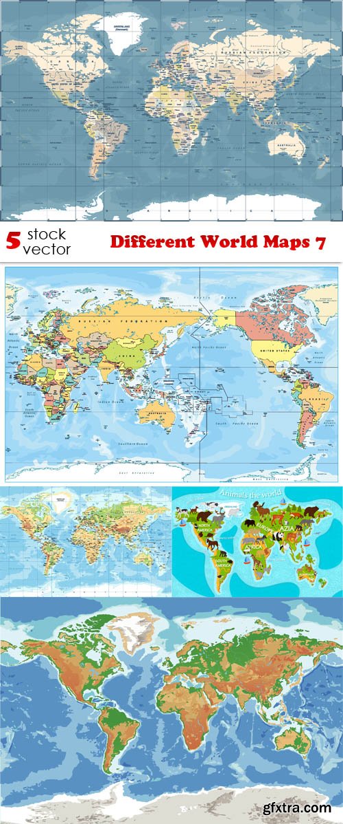 Vectors - Different World Maps 7