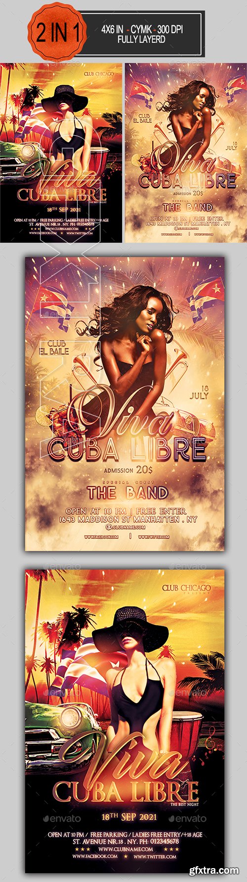 GraphicRiver - Viva Cuba Libre Flyer Bundle 22595631