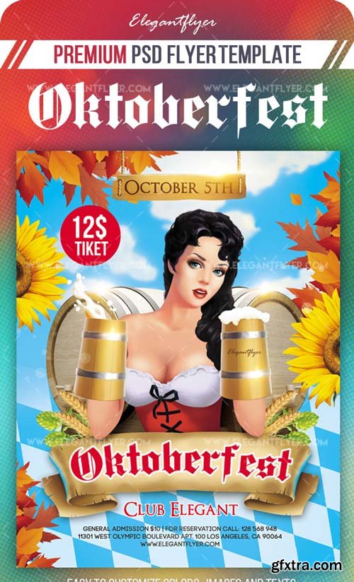 Oktoberfest V8 2018 Flyer PSD Template + Instagram template