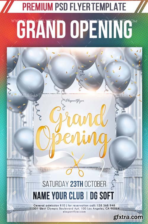 Grand Opening V19 2018 Flyer PSD Template + Instagram template