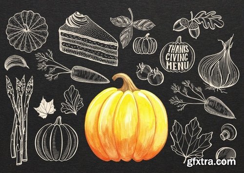 Thanksgiving Food Illustrations